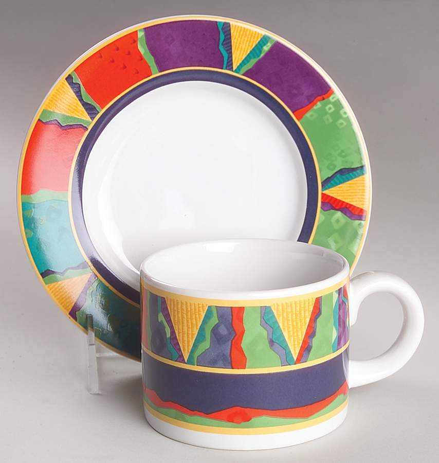 Vibrato Flat Cup & Saucer Set by Oneida-1