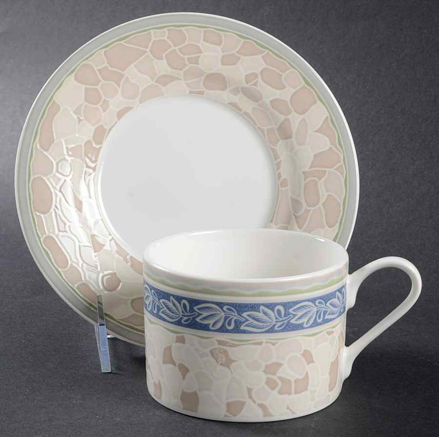 Garden Path Flat Cup & Saucer Set by Oneida-1
