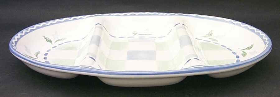Gaiety 3-Part Oval Divided Server by Oneida-1
