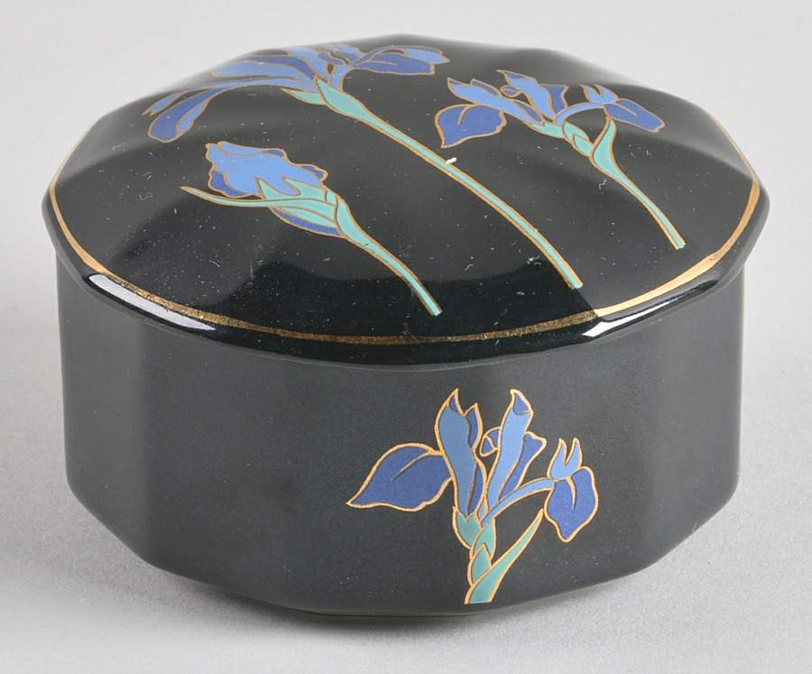 Blue Iris Jewelry Box & Lid by Otagiri-1