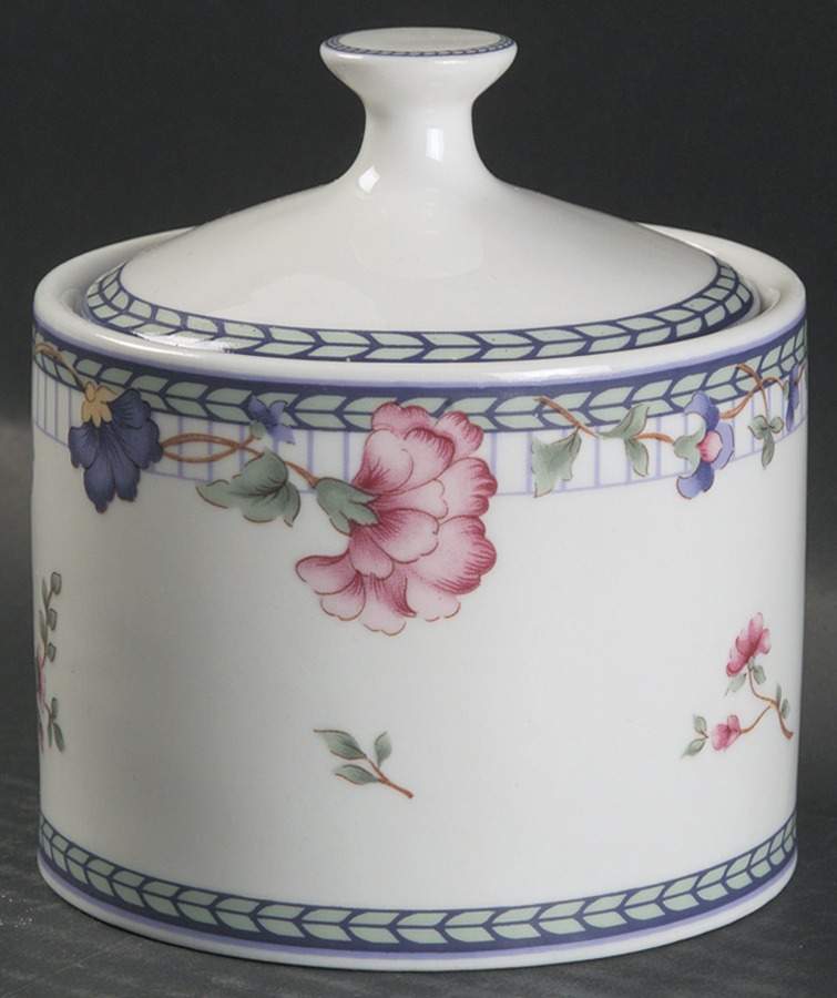 Blue Lattice Sugar Bowl & Lid by Oneida-1