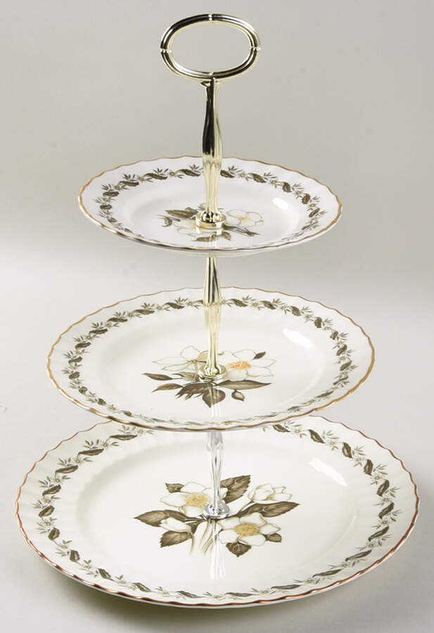 Blue Lattice 13 7/8"-14 1/4" 3-Tiered Serving Tray(DP,SP,BB) HC by Oneida-1