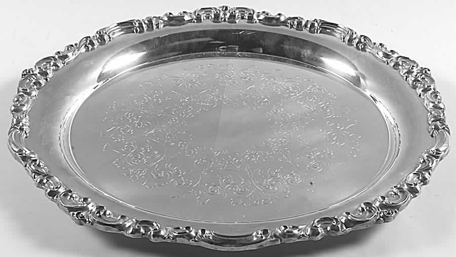 Venetian Scroll (Silverplate Hollowware) 17" Round Tray by Oneida Silver-1