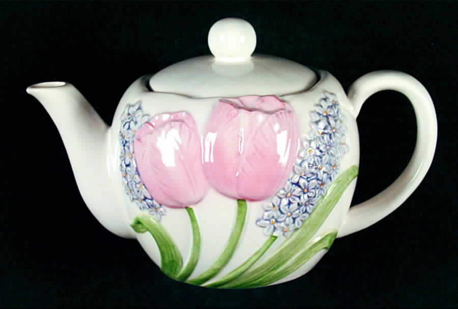 Tulip Garden (No Trim) Teapot & Lid by Otagiri-1