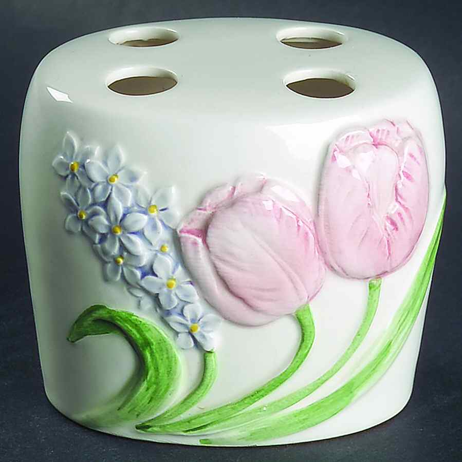 Tulip Garden (No Trim) Toothbrush Holder by Otagiri-1