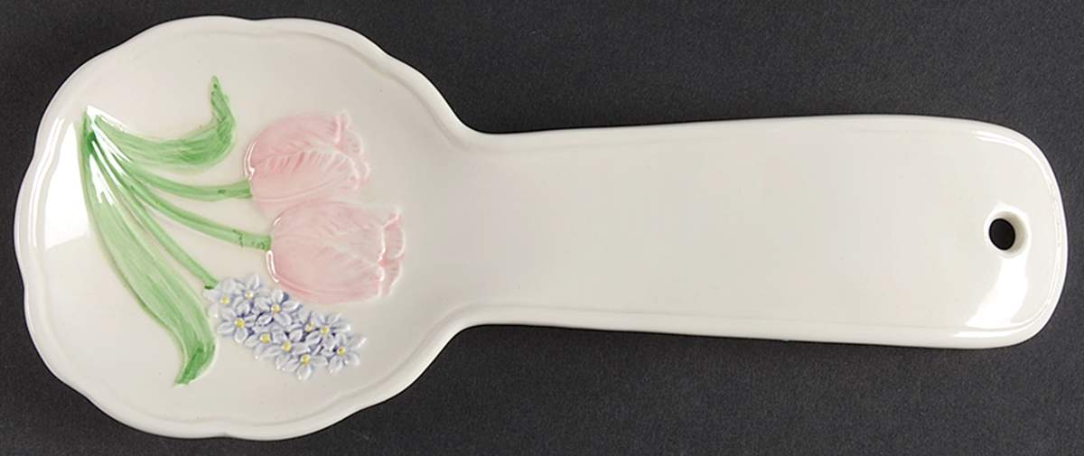 Tulip Garden (No Trim) Spoon Rest/Holder (Holds 1 Spoon) by Otagiri-1