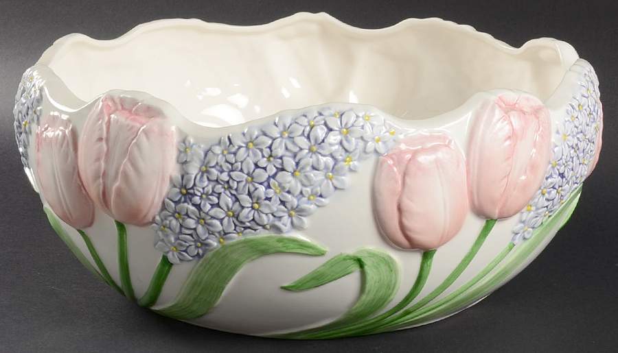 Tulip Garden (No Trim) Punch Bowl by Otagiri-1