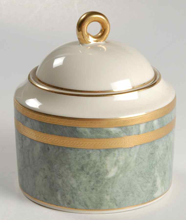 Jade Florentine Sugar Bowl & Lid by Oscar De La Renta-1