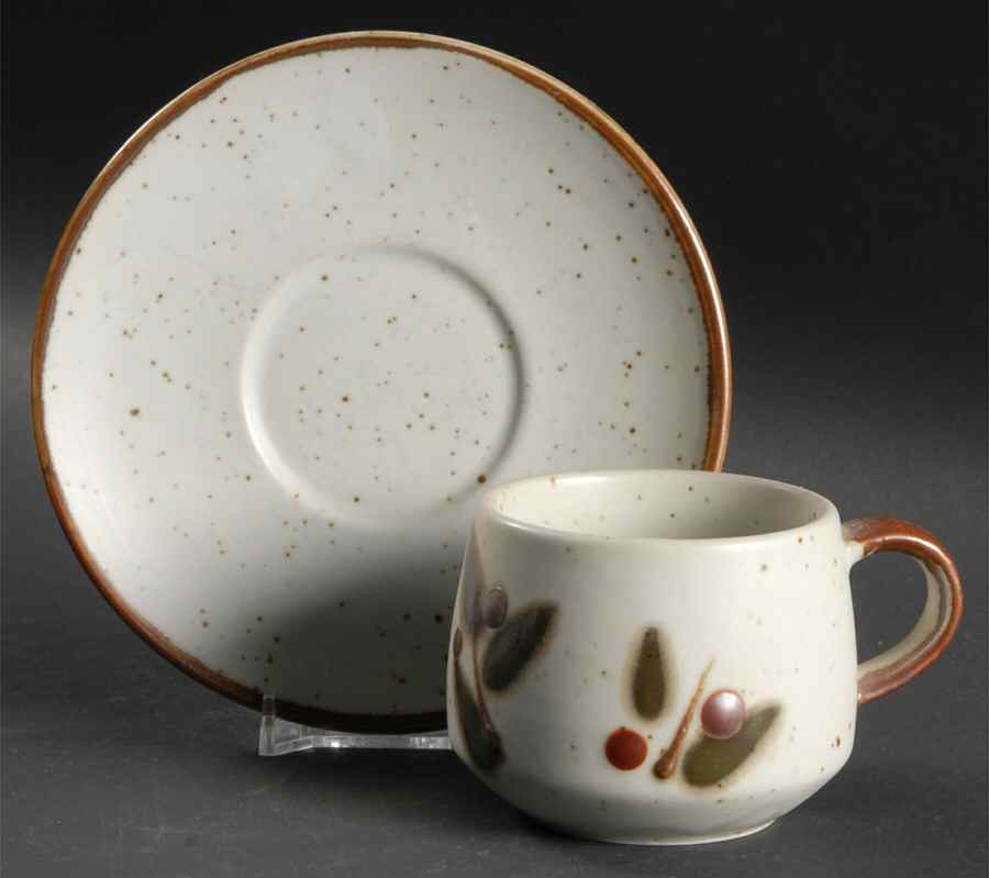 Bittersweet Flat Cup & Saucer Set by Otagiri-1