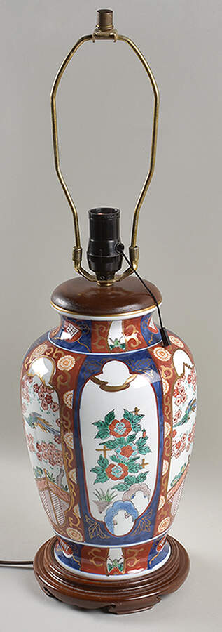 Gold Imari 23" Electric Lamp No Shade by Otagiri-1