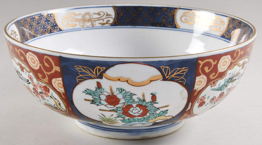 Gold Imari 10" Chinese Bowl by Otagiri-1