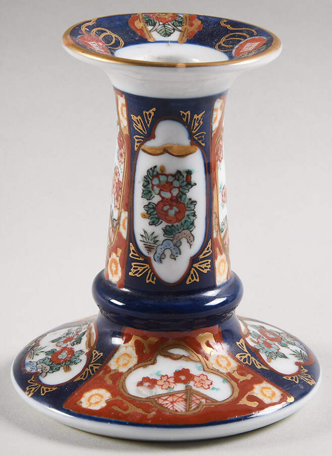 Gold Imari Small Candlestick by Otagiri-1