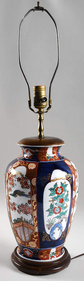 Gold Imari 27" Electric Lamp No Shade by Otagiri-1