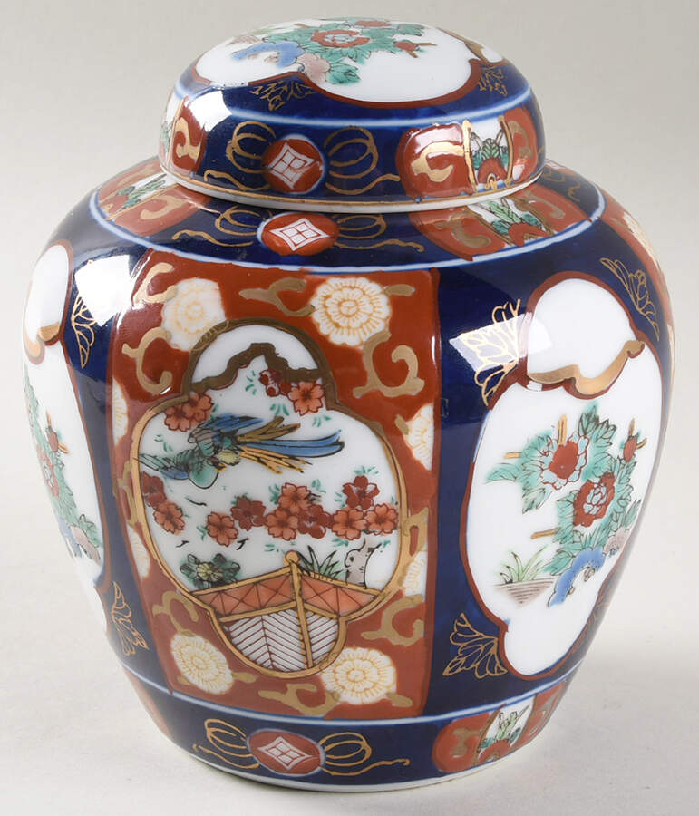 Gold Imari 5" Ginger Jar & Lid by Otagiri-1