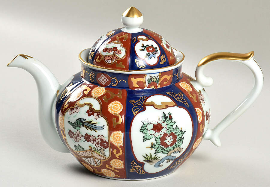 Gold Imari Teapot & Lid by Otagiri-1