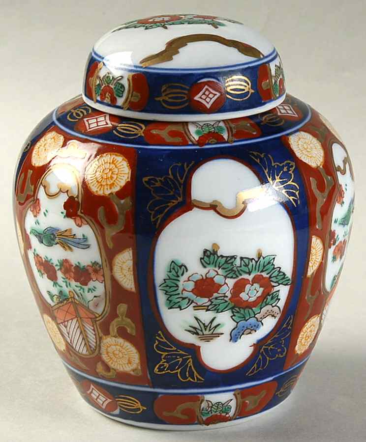 Gold Imari 4" Ginger Jar & Lid by Otagiri-1