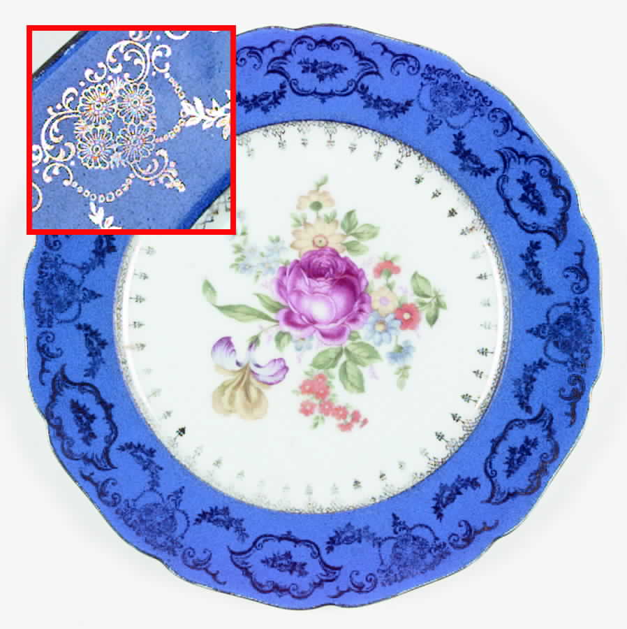 661-3477 Blue Service Plate (Charger) by Omeco (Czech)-1