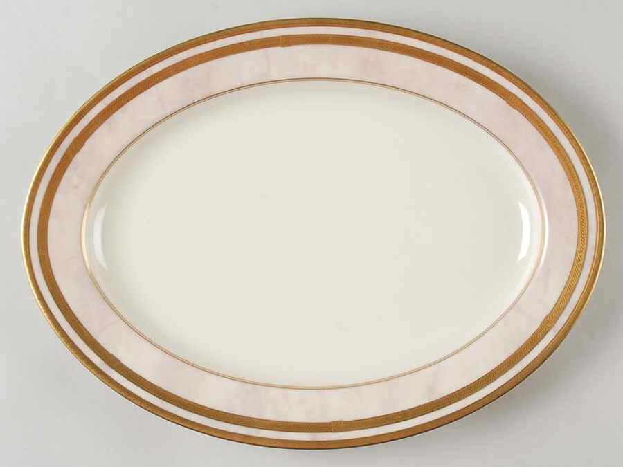 Ivory Florentine 14" Oval Serving Platter by Oscar De La Renta-1