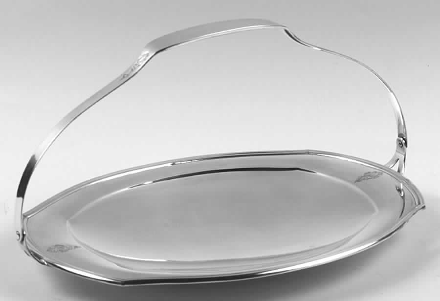 Bird of Paradise (Silverplate, 1923, Hollowware) Silverplate Footed Cake Plate by Oneida Silver-1