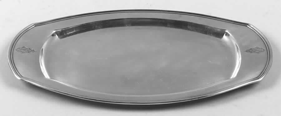 Bird of Paradise (Silverplate, 1923, Hollowware) Silverplate Tray (for Creamer and Sugar Set) by Oneida Silver-1