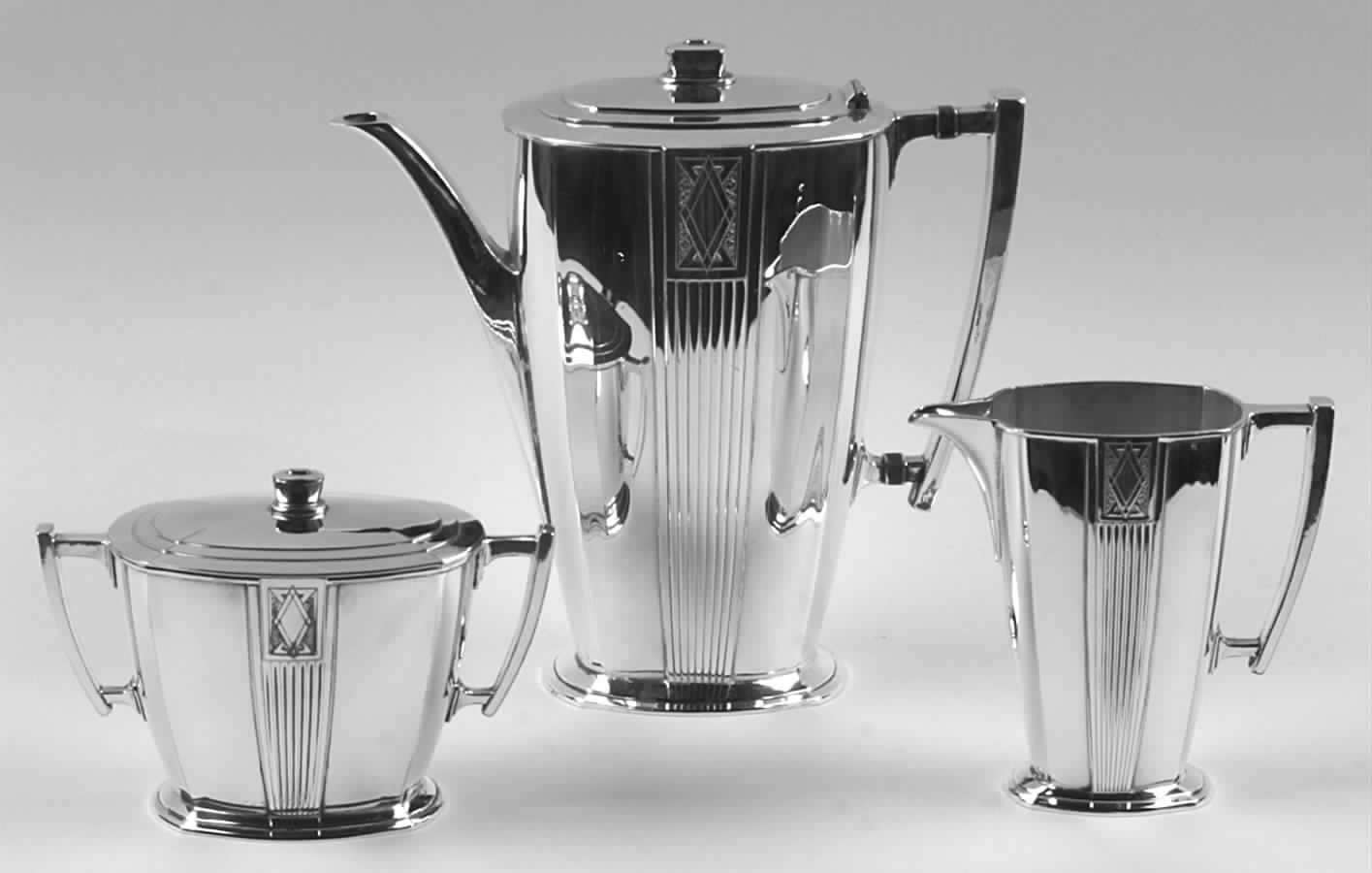 Noblesse (Silverplate, Hollowware) (3 Pc) Coffee Set (PCP,PCR,PSU) by Oneida Silver-1