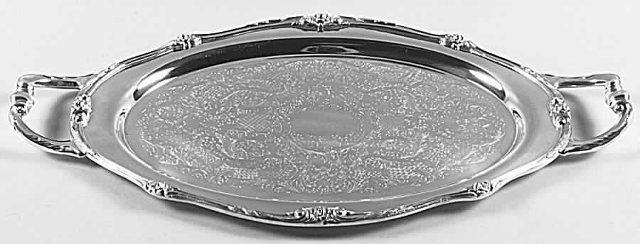 Glenrose (Silverplate, 1908, Hollowware) Small Silverplate Waiter Tray by Oneida Silver-1