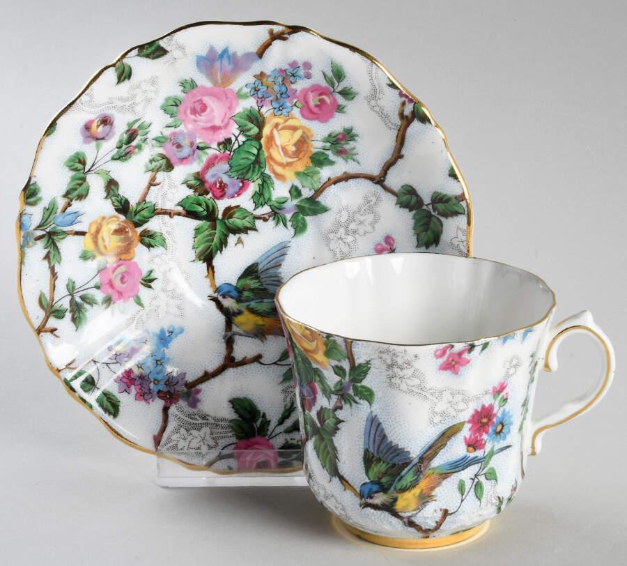 3110 Flat Cup & Saucer Set by Old Royal (England)-1