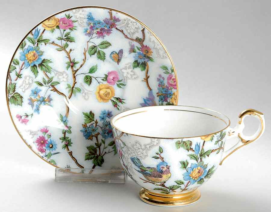 3110 Footed Cup & Saucer Set by Old Royal (England)-1