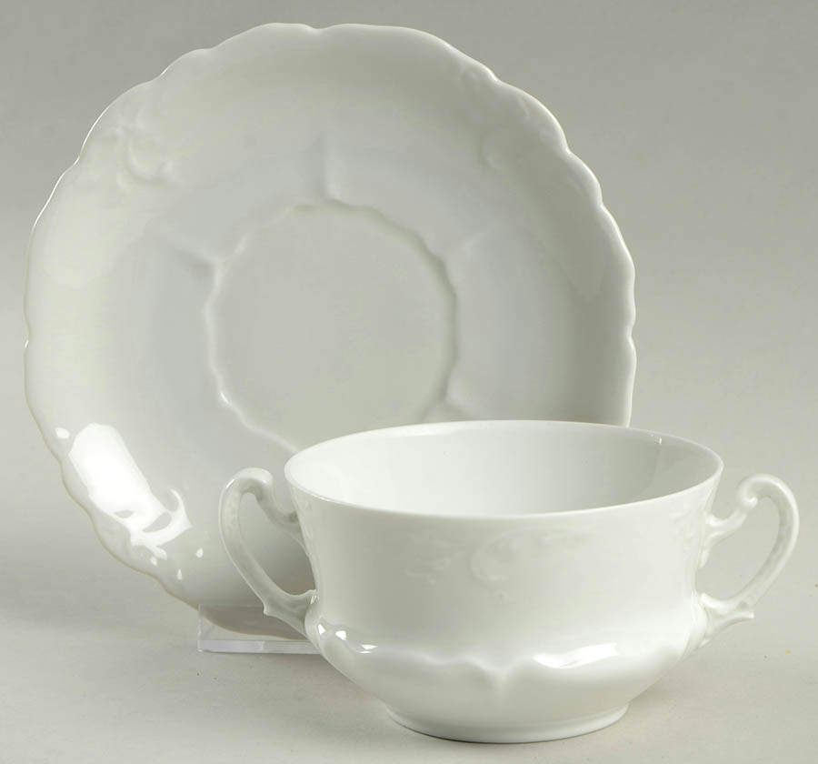 OSG53 Footed Cream Soup Bowl & Saucer Set by Oscar & Edgar Gutherz-1