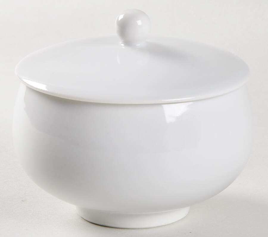 Contempo White Sugar Bowl & Lid by Otagiri-1