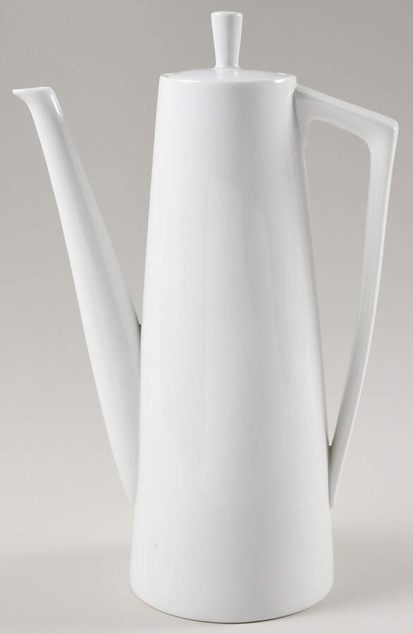 Contempo White Coffee Pot & Lid by Otagiri-1