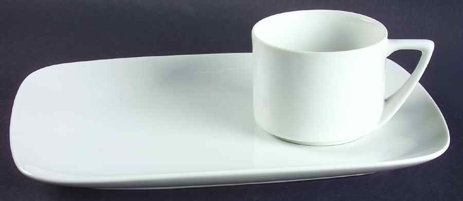 Contempo White Snack Plate & Cup Set by Otagiri-1