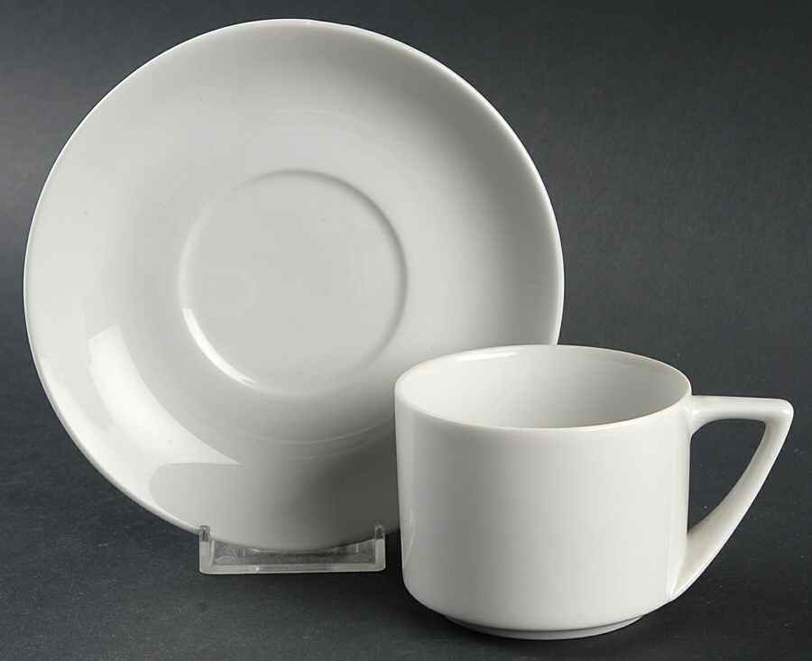 Contempo White Flat Cup & Saucer Set by Otagiri-1