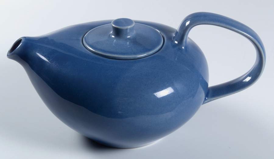 Russel Wright Manitoga Blue Teapot & Lid by Oneida-1