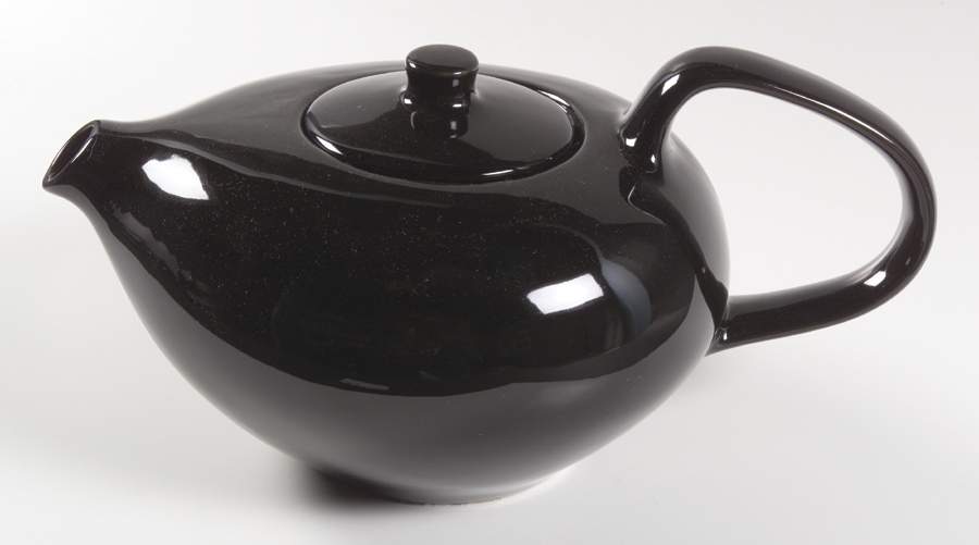 Russel Wright Black Pepper Teapot & Lid by Oneida-1