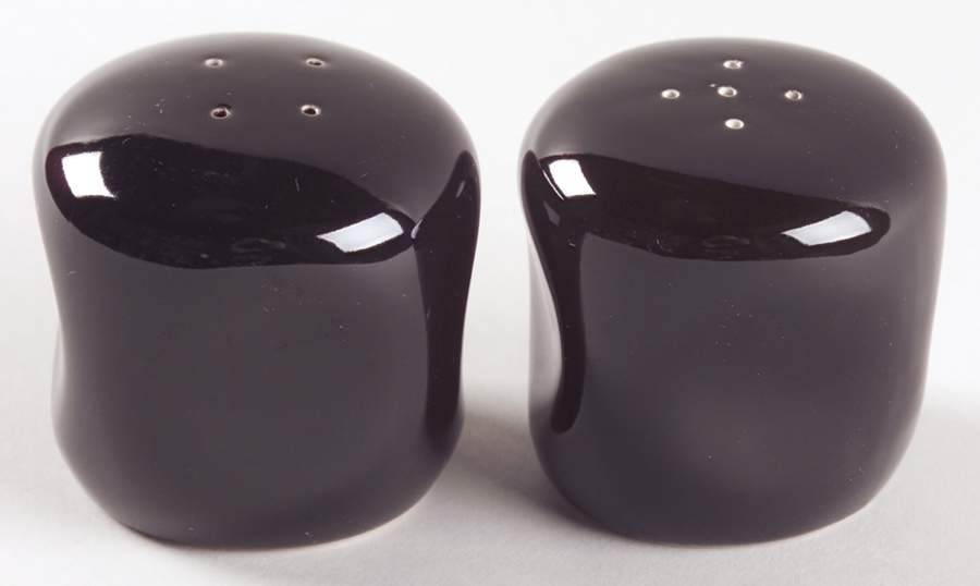 Russel Wright Black Pepper Salt & Pepper Set by Oneida-1