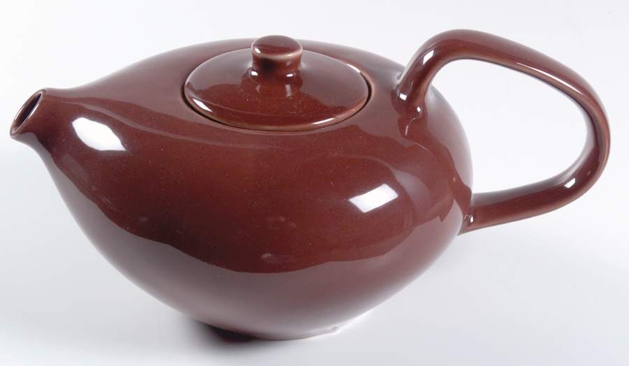 Russel Wright Bean Brown Teapot & Lid by Oneida-1