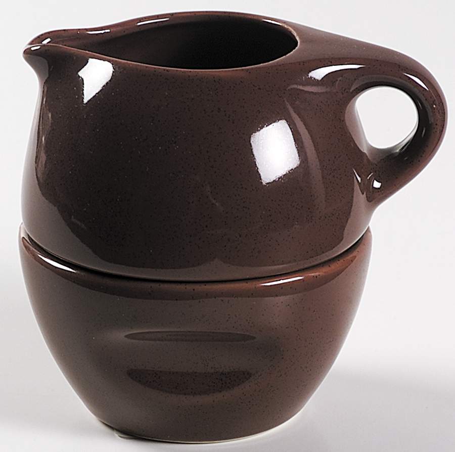 Russel Wright Bean Brown Family Stacking Creamer & Open Sugar by Oneida-1