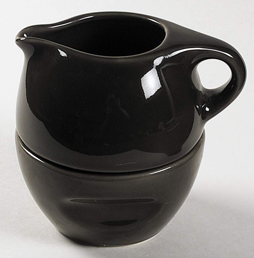 Russel Wright Charcoal Gray Family Stacking Creamer & Open Sugar by Oneida-1