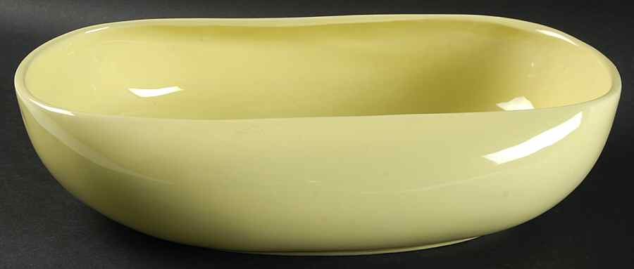 Russel Wright Lemon Yellow 11" Oval Vegetable Bowl by Oneida-1