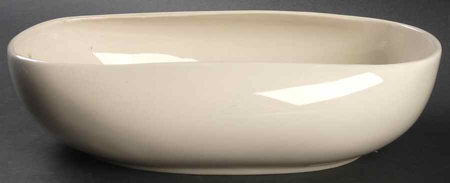 Russel Wright Linen Creme 11" Oval Vegetable Bowl by Oneida-1