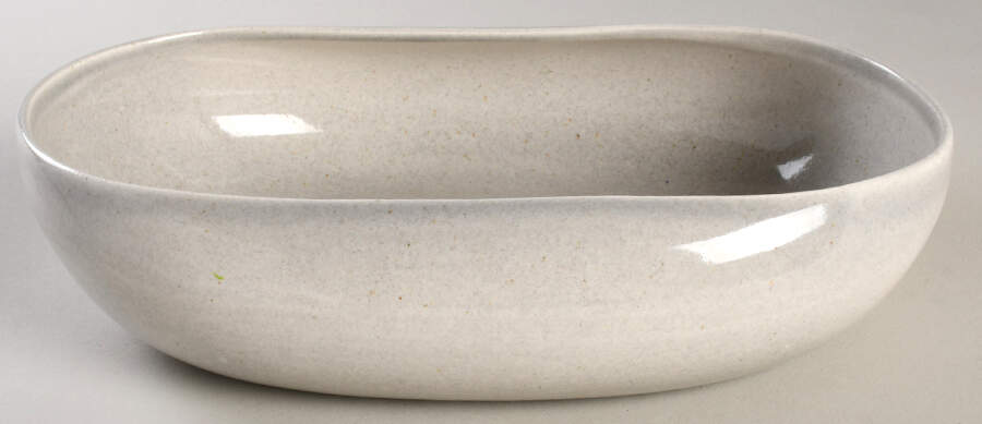 Russel Wright Oyster Gray 9" Oval Vegetable Bowl by Oneida-1