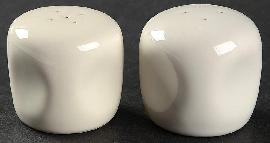 Russel Wright Sugar White Salt & Pepper Set by Oneida-1