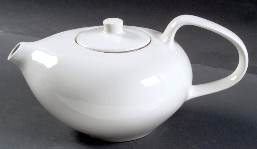 Russel Wright Sugar White Teapot & Lid by Oneida-1