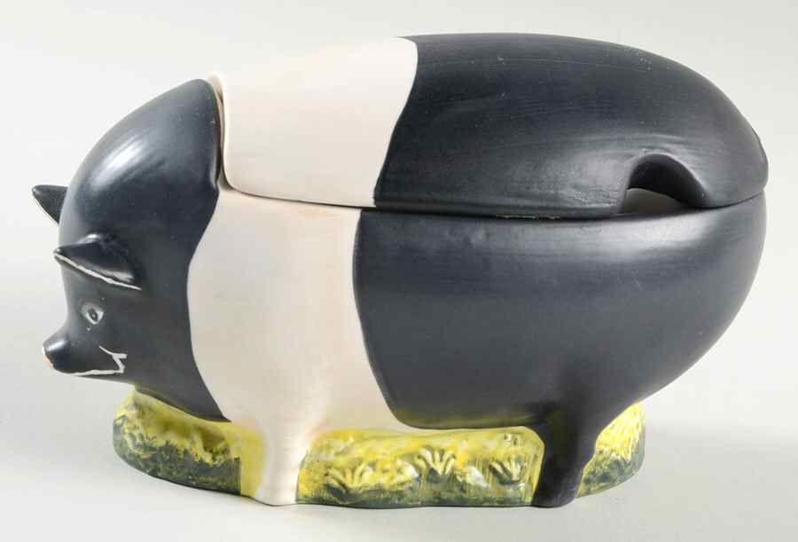 Barnyard Animals Figural Sugar Bowl & Lid by Oneida-1