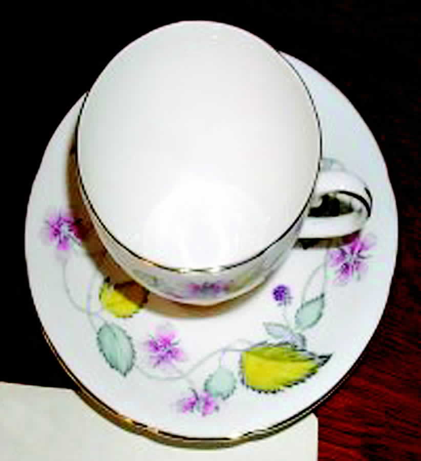 3443 Footed Cup & Saucer Set by Old Royal (England)-1
