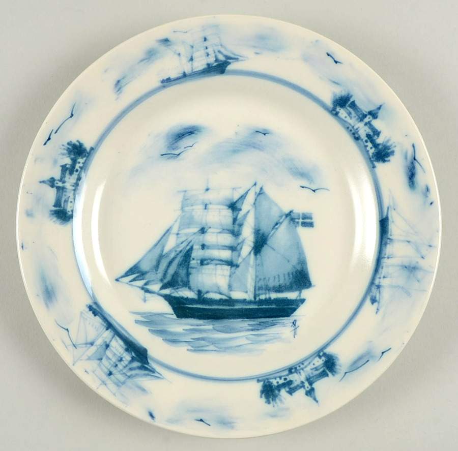 Nautical Salad Plate by Oxney Green-1