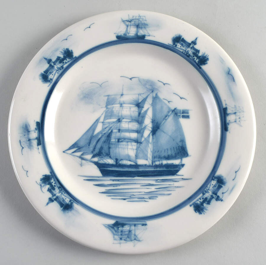 Nautical Dinner Plate by Oxney Green-1