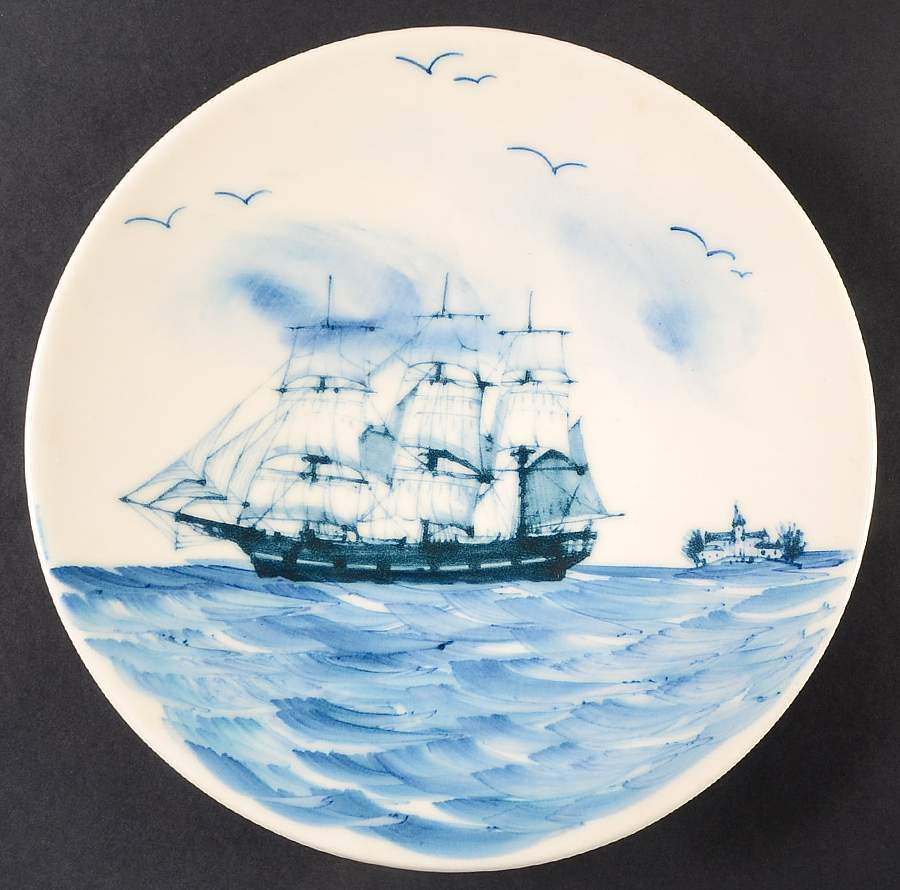 Nautical 11" Chop Plate (Round Platter) by Oxney Green-1