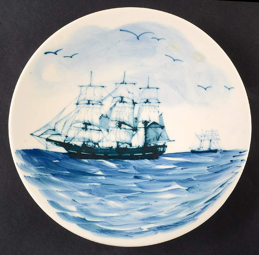 Nautical 11" Chop Plate (Round Platter) by Oxney Green-1